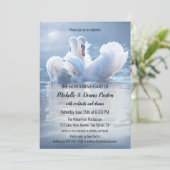 Romantic Swan Lake Jubileum Party Kaart (Staand voorkant)