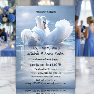 Romantic Swan Lake Jubileum Party Kaart