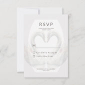 Romantic Swan Wedding RSVP Response Kaart (Voorkant)