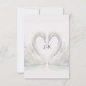 Romantic Swan Wedding RSVP Response Kaart (Achterkant)