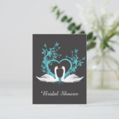 Romantic Swans Bridal Shower Kaart (Staand voorkant)