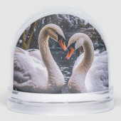 Romantic Swans in a Winter Wonderland Sneeuwbol (Voorkant)