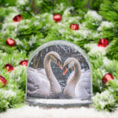 Romantic Swans in a Winter Wonderland Sneeuwbol (Kerstmis)