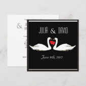 Romantic Swans Wedding Invitation Kaart (Voorkant / Achterkant)
