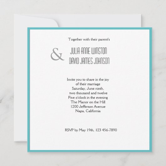 Romantic Swans Wedding Invitation Kaart (Achterkant)