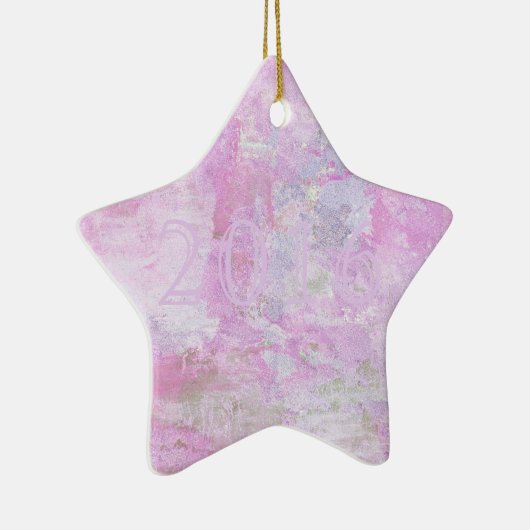 Romantic Sweet Happy Nieuwjaar 2016 Zachte Roze Keramisch Ornament (Rechts)