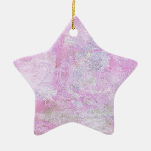 Romantic Sweet Happy Nieuwjaar 2016 Zachte Roze Keramisch Ornament (Voorkant)