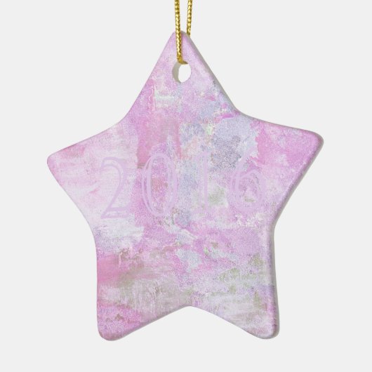 Romantic Sweet Happy Nieuwjaar 2016 Zachte Roze Keramisch Ornament (Links)