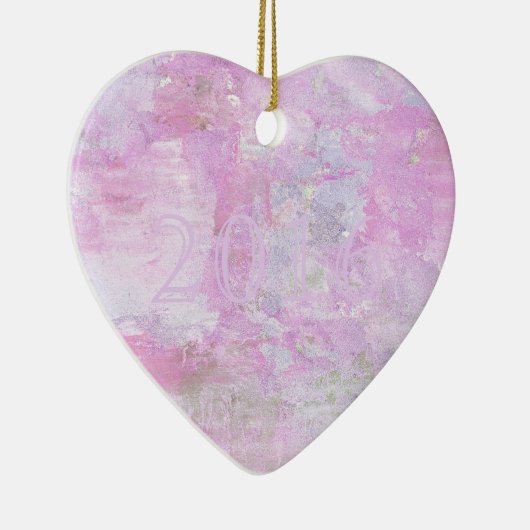 Romantic Sweet Happy Nieuwjaar 2016 Zachte Roze Keramisch Ornament (Rechts)