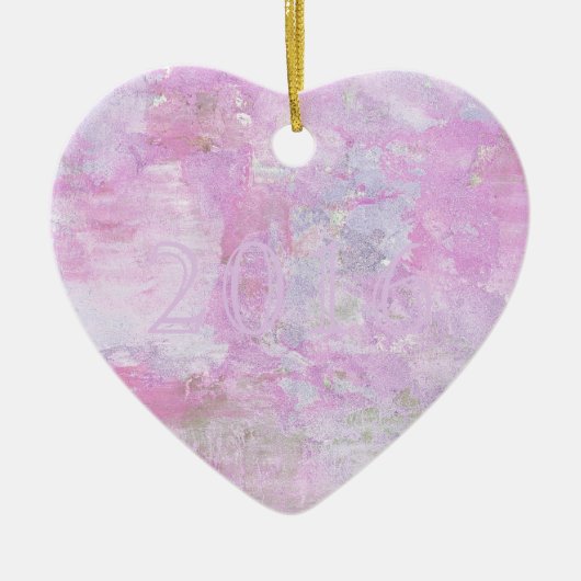 Romantic Sweet Happy Nieuwjaar 2016 Zachte Roze Keramisch Ornament (Voorkant)