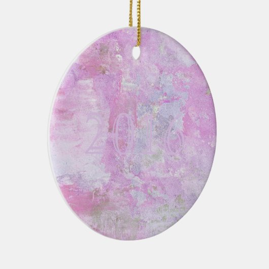 Romantic Sweet Happy Nieuwjaar 2016 Zachte Roze Keramisch Ornament (Rechts)