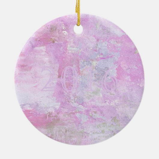 Romantic Sweet Happy Nieuwjaar 2016 Zachte Roze Keramisch Ornament (Achterkant)