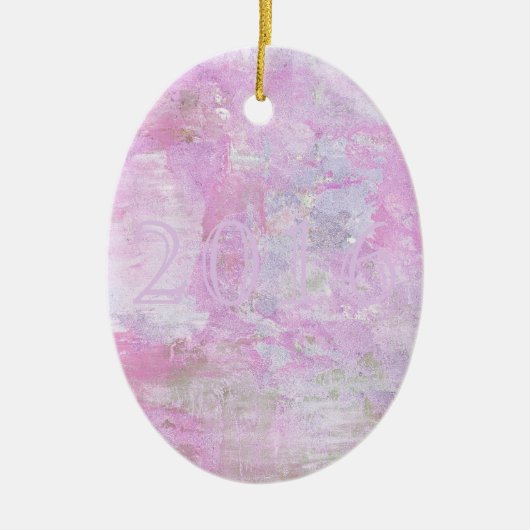 Romantic Sweet Happy Nieuwjaar 2016 Zachte Roze Keramisch Ornament (Voorkant)