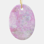 Romantic Sweet Happy Nieuwjaar 2016 Zachte Roze Keramisch Ornament (Achterkant)