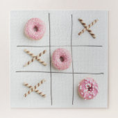 Romantic Sweet Love Modern Donut Tic Tac Toe Legpuzzel (Horizontaal)