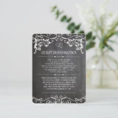 Romantic Swirl Border Chalkboard Typografie Invite Kaart (Staand voorkant)