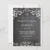 Romantic Swirl Border Chalkboard Typografie Invite Kaart (Achterkant)
