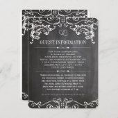 Romantic Swirl Border Chalkboard Typografie Invite Kaart (Voorkant / Achterkant)