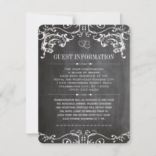 Romantic Swirl Border Chalkboard Typografie Invite Kaart