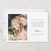 Romantic Swirly Calligraphy Wedding 4 Photo Bedankkaart (Achterkant)