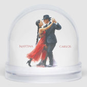 Romantic Tango Dance Couple Personalized Gift Sneeuwbol (Voorkant)