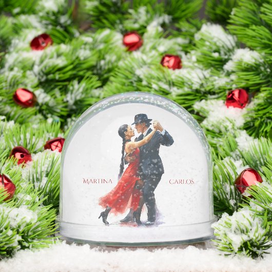 Romantic Tango Dance Couple Personalized Gift Sneeuwbol (Kerstmis)