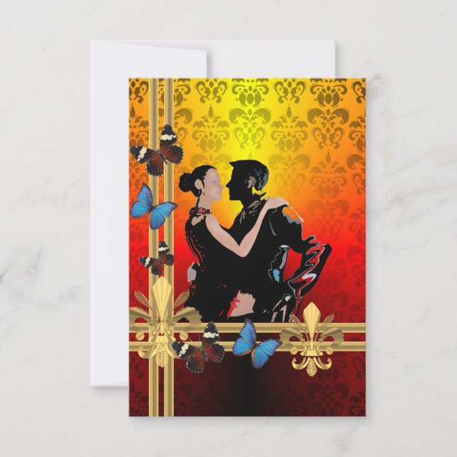 Romantic tango dancers over damasvraag (Voorkant)