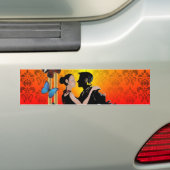 Romantic tango dancers over damasvraag bumpersticker (Op auto)