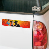 Romantic tango dancers over damasvraag bumpersticker (Op Truck)