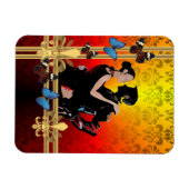 Romantic tango dancers over damasvraag magneet (Horizontaal)