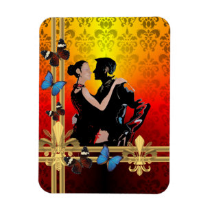 Romantic tango dancers over damasvraag magneet