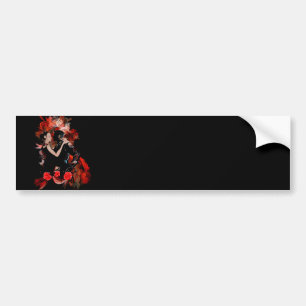 Romantic tango dansers op rode fractal bumpersticker