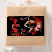 Romantic tango dansers op rode fractal etiket (Insitu)