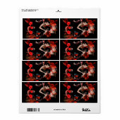 Romantic tango dansers op rode fractal etiket (Full Sheet)