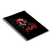 Romantic tango dansers op rode fractal notitieboek (Rechterzijde)