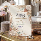 Romantic Terracotta Boho Chic Wedding Kaart