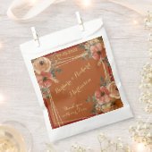 Romantic Terracotta Floral Waterverf Bedankzakje (Geknipt)