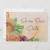 Romantic Terracotta Floral Wedding Save the Date (Voorkant)