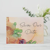 Romantic Terracotta Floral Wedding Save the Date (Staand voorkant)