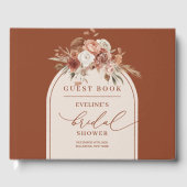Romantic terracotta pampas boho bridal guest book gastenboek (Voorkant)