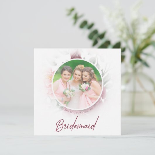 Romantic Thank You Bridesmaids Classic Floral Pink (Staand voorkant)