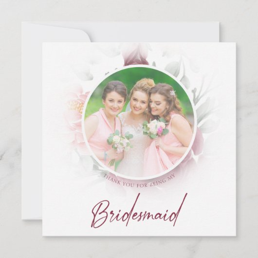 Romantic Thank You Bridesmaids Classic Floral Pink (Voorkant)