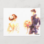 Romantic Theater Arch Wedding Invitation Card Briefkaart (Achterkant)