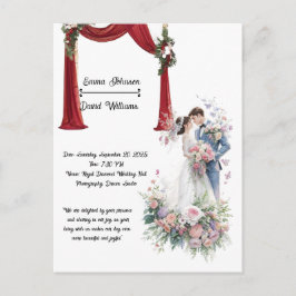 Romantic Theater Arch Wedding Invitation Card Briefkaart