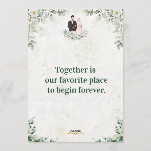 Romantic Timeless Wedding Invitation | Elegant  Kaart (Achterkant)