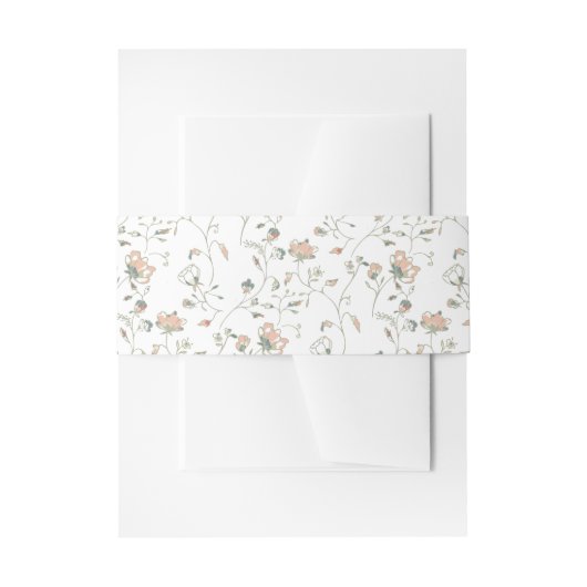 Romantic Trailing Floral  Uitnodigingen Wikkel (Voorkant Voorbeeld)