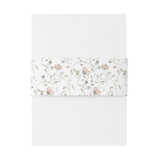 Romantic Trailing Floral  Uitnodigingen Wikkel (Achterkant Voorbeeld)