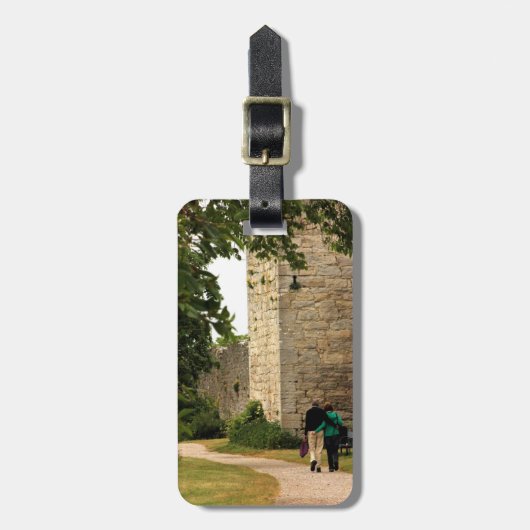 Romantic Travelling Couple Bagagelabel (Voorkant verticaal)