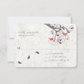 Romantic Tree Swirl Lovebird Wedding RSVP (Voorkant)