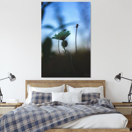 Romantic Trees & Flowers – Botanical Fantasy Boho Canvas Afdruk (Insitu (Slaapkamer))